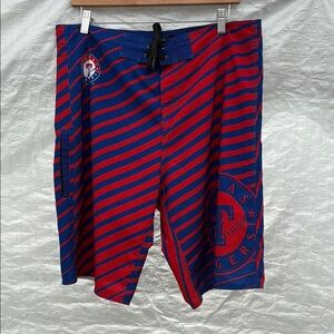 MLB Texas Rangers Red and Blue Athletic Shorts